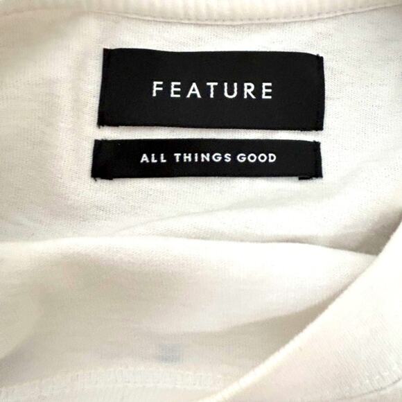 FEATURE Block Tee White Dimensional Art Short Sleeve XL - Picture 4 of 6